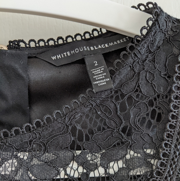 S O L D🏷️White House Black Market black lace sleeveless peplum top (size 2) - Picture 5 of 7